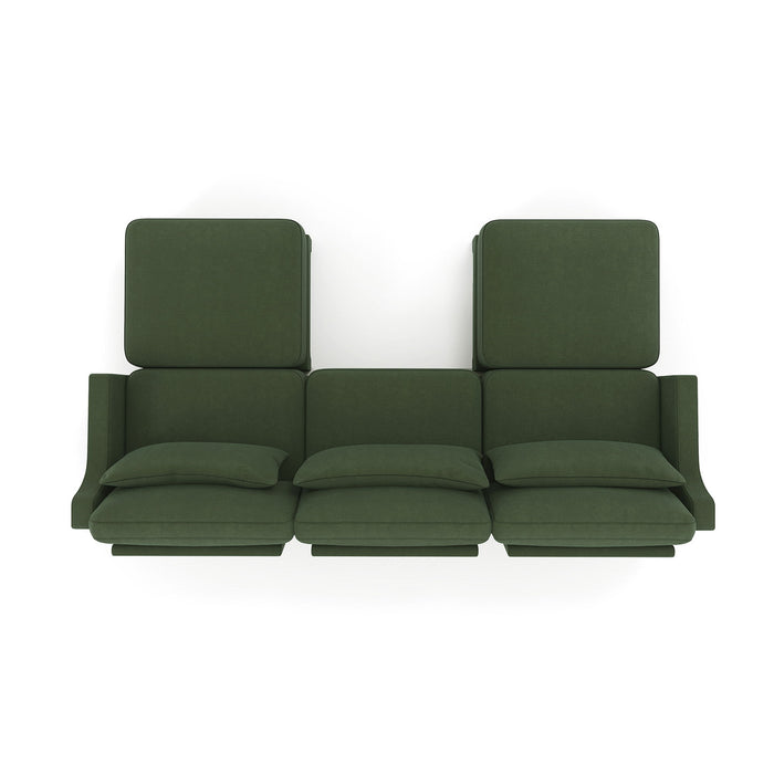 Stylish Sofa With Ottoman And Lumbar Pillows, Ergonomic Design