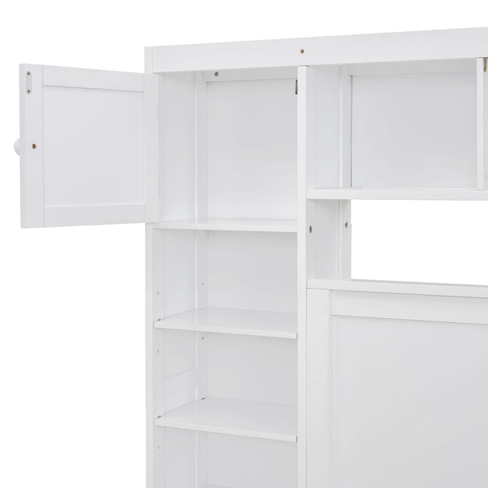 Bed With All In One Cabinet, Shelf And Sockets, Trundle