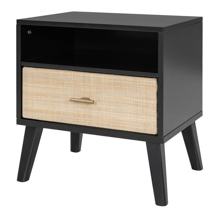 Bed Frame With 2 Nightstands Elegant Design With Lamps