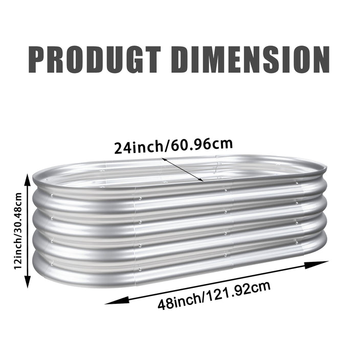 Heavy Duty Galvanized Raised Garden Bed Kit For Vegetables, Flowers & Herbs