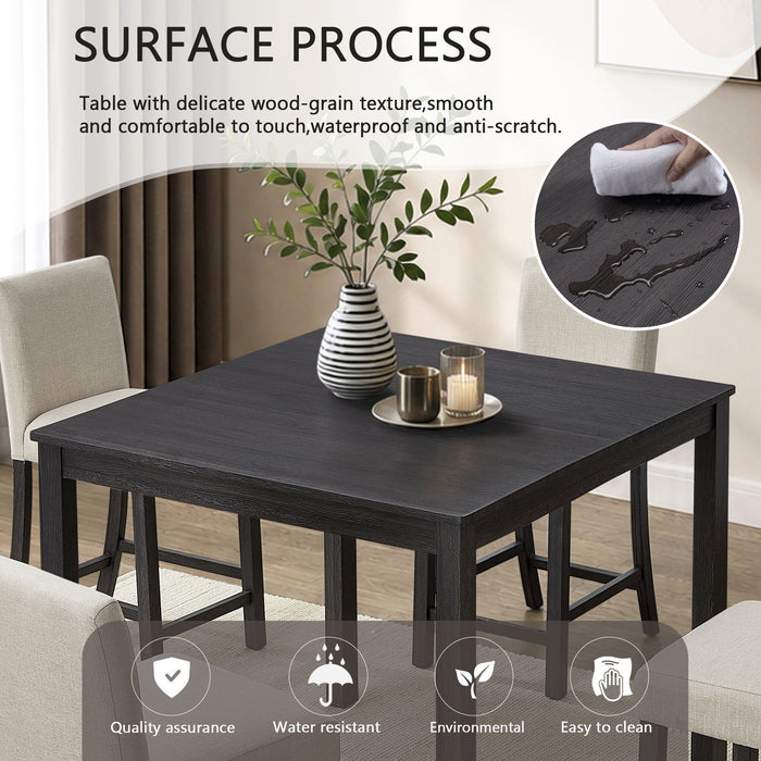 5 Piece Counter Height Table Set With 4 Chairs