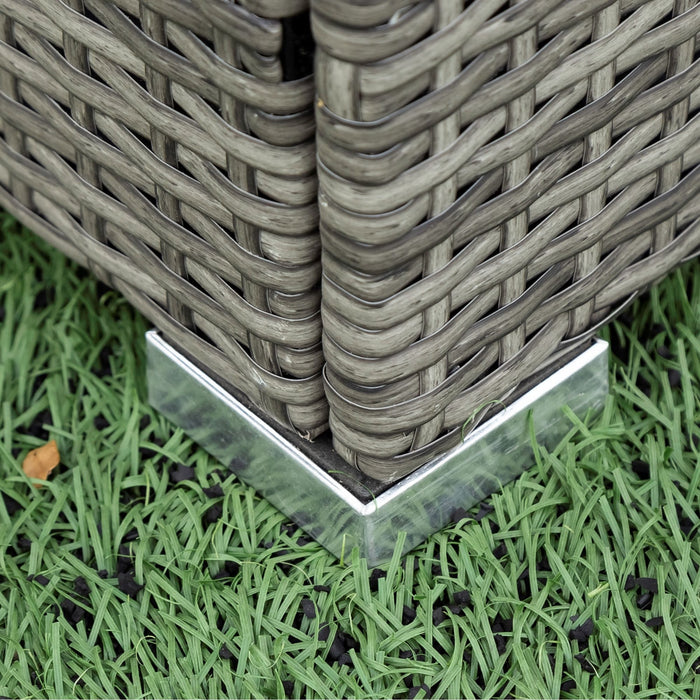 4 Piece Patio Sectional Wicker Rattan Outdoor Furniture Sofa Set With Storage Box