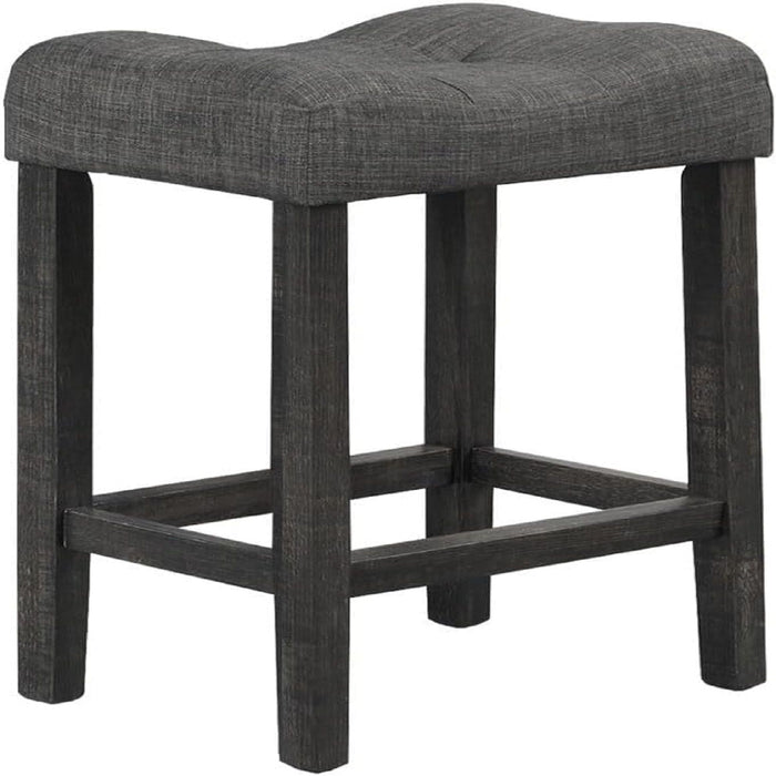 Transitional Style Counter Height Dining Stool With Footrest (Set of 2)
