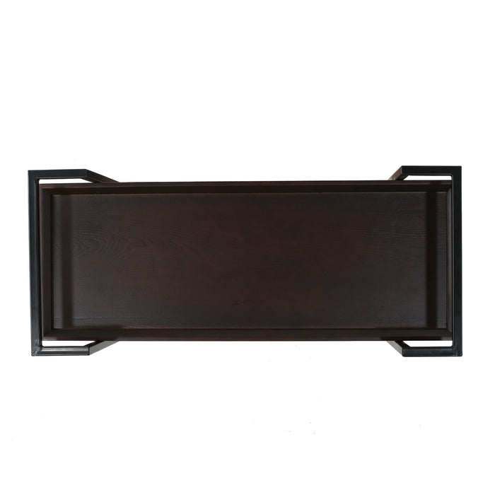 Modern Industrial Bar Cart With Shelving And Casters