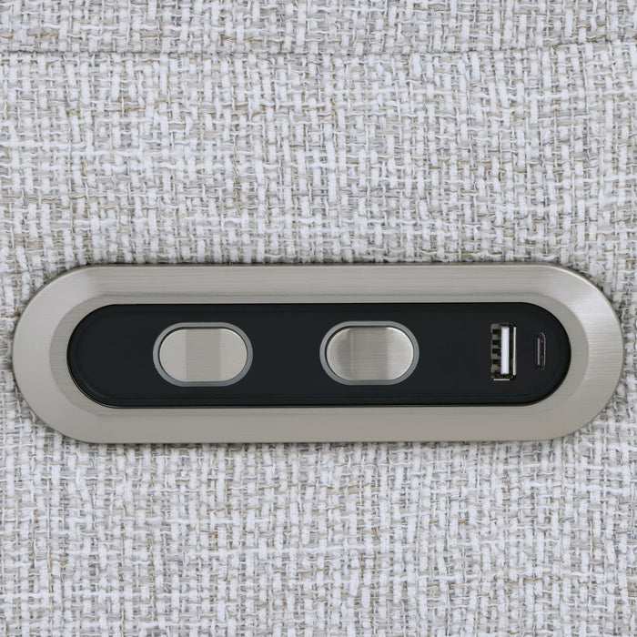 Eastre - Power Motion Sofa With USB Port - Beige Chenille