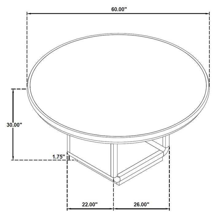 Leandro 60-inch Round Dining Table Burnished Black