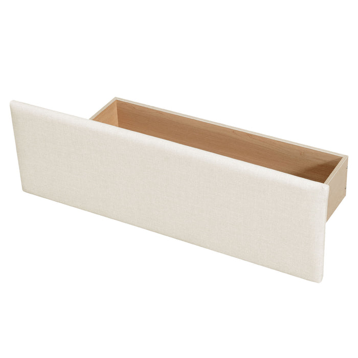 Upholstered Platform Bed With Trundle & Drawers