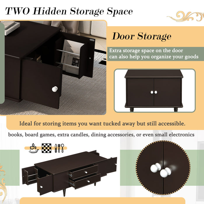 Modern Rectangle Coffee Table With Four Drawers