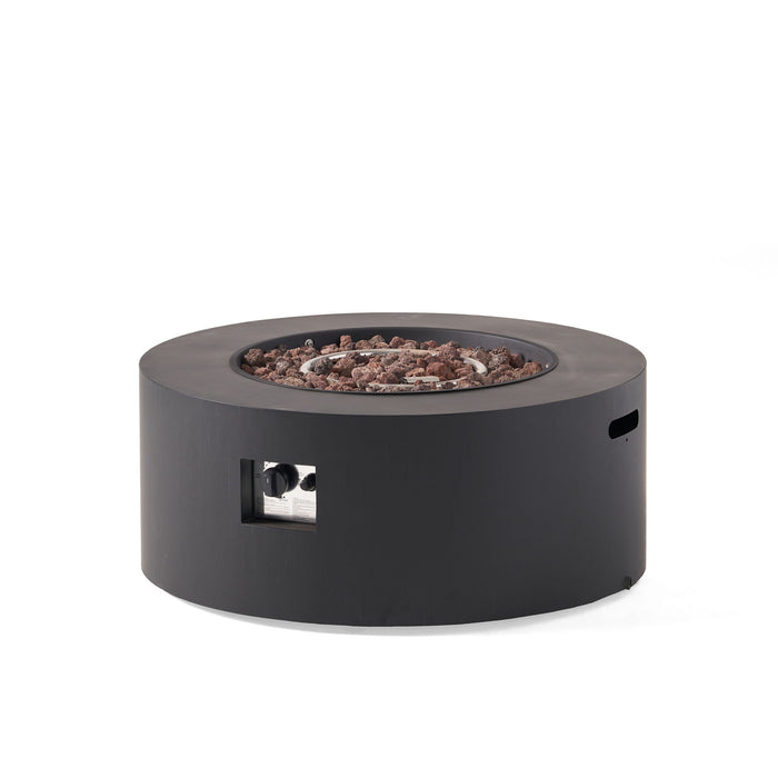 Round Iron Fire Pit With 40,000 Btu