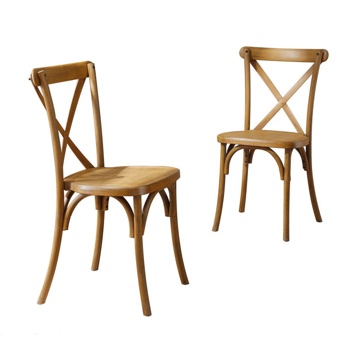2-Pack Resin X-Back Chair, Natural