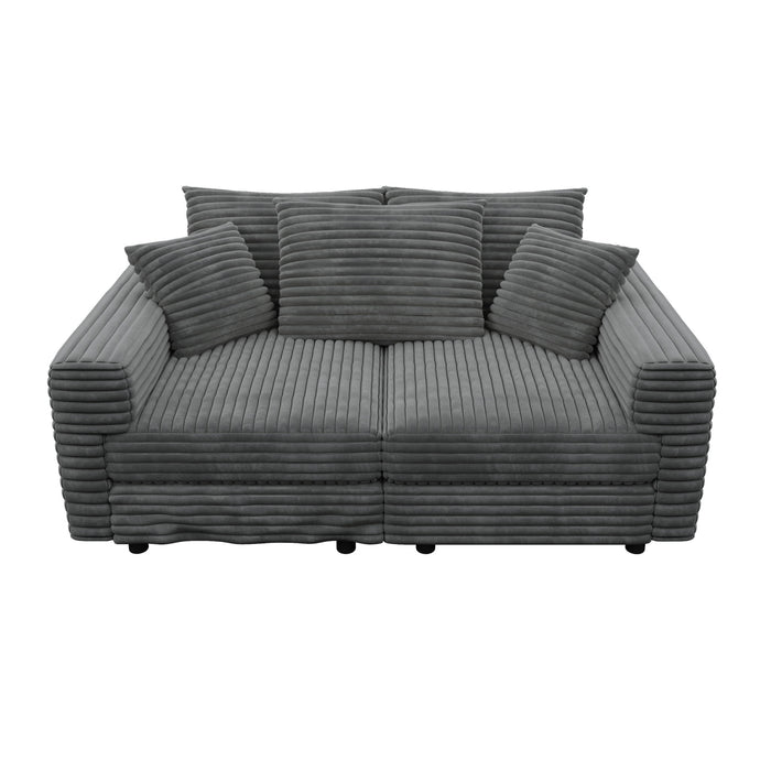 Plush Corduroy 4 Seat Sofa, Modern Comfy Upholstered Sofa Cloud Couch, Deep Seat Couches With Soft Pillows