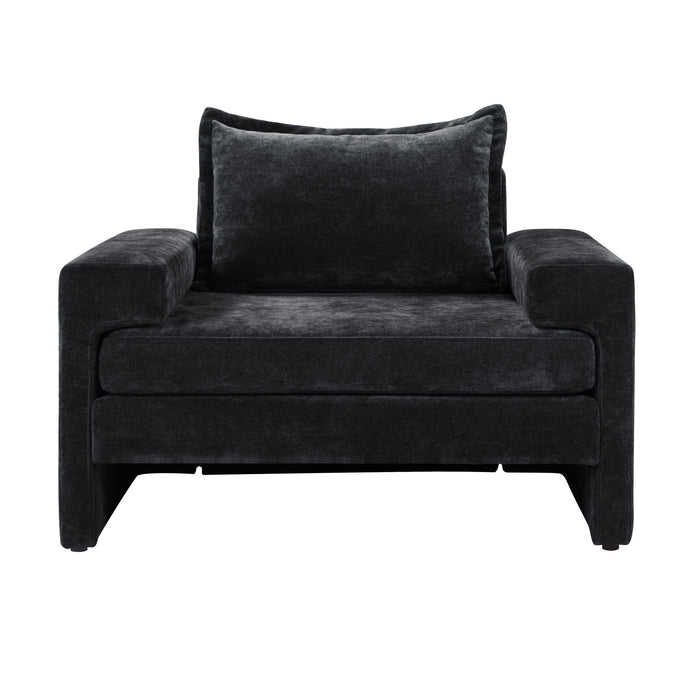 Upholstered Accent Chair With Wide Armrests And Ergonomic Back Support