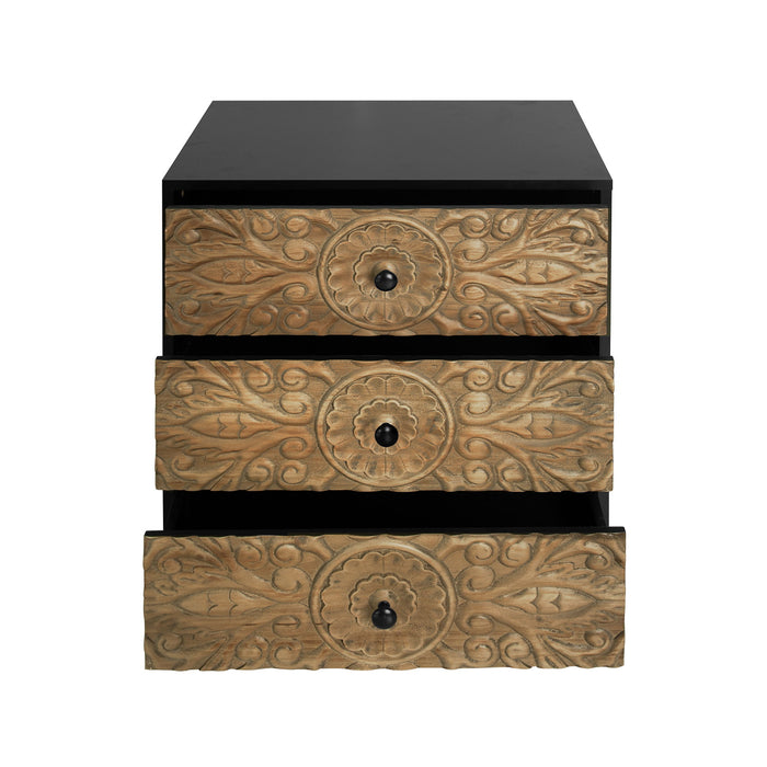 3 Drawer Cabinet, Suitable For Bedroom - Black