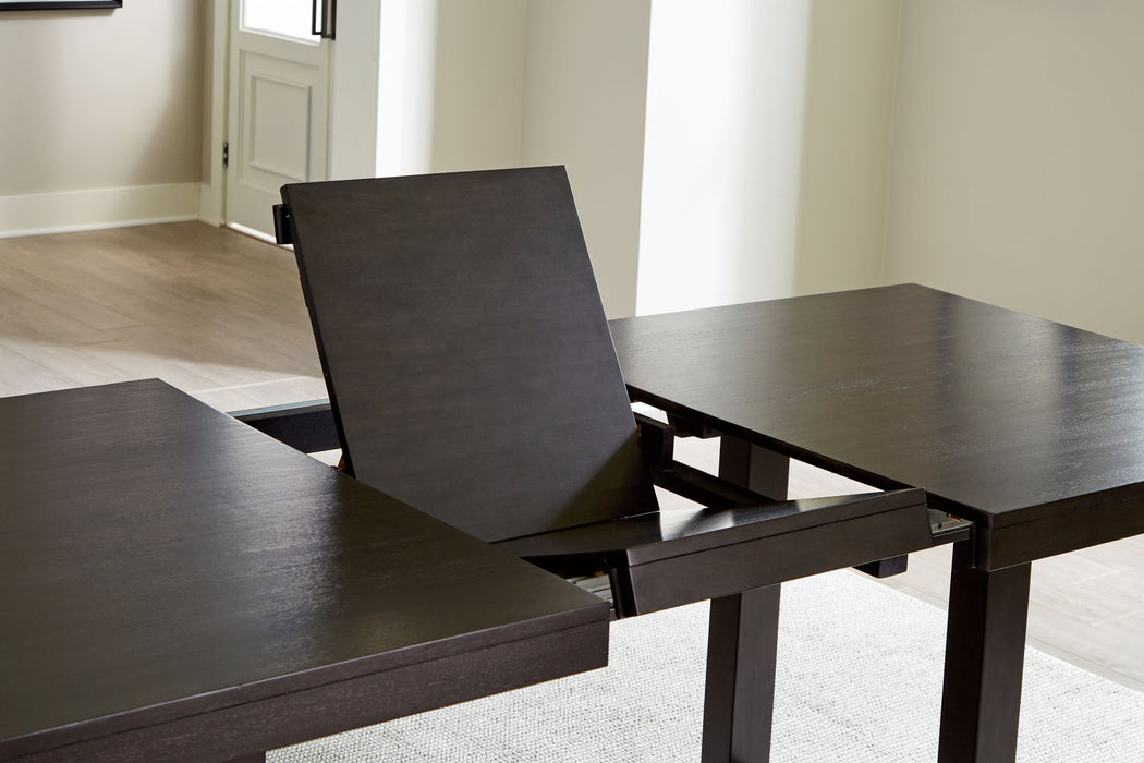 Neymorton - 7 Pc. - Rectangular Extension Table, 6 Side Chairs - Dark Grayish Brown