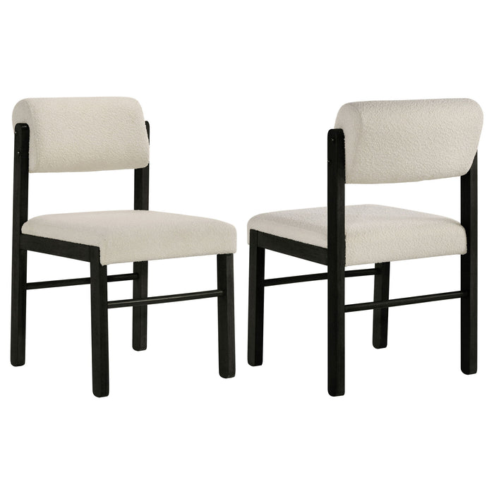 Kehoe Upholstered Dining Side Chair Cream and Black (Set of 2)