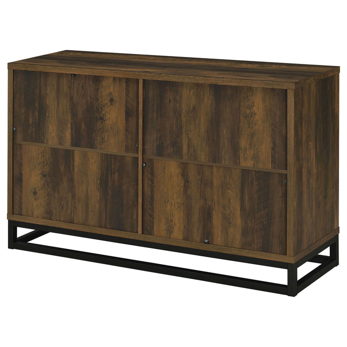 Thurston - 4 Door Accent Cabinet Carved Doors - Dark Brown