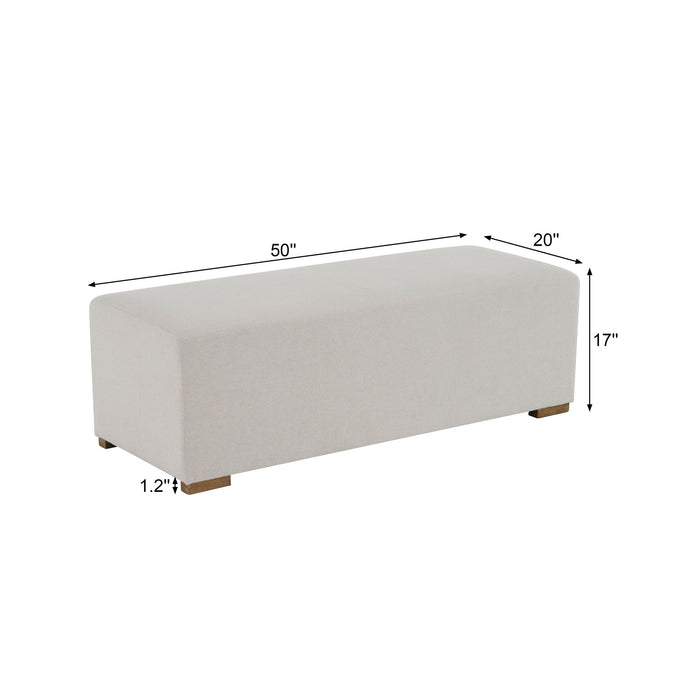 Simple Long Ottoman For Living Room - White