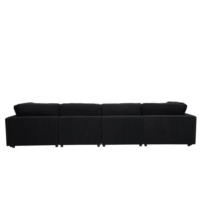 Upholstered Modular Sectional & Custom Configuration And Toss Pillows