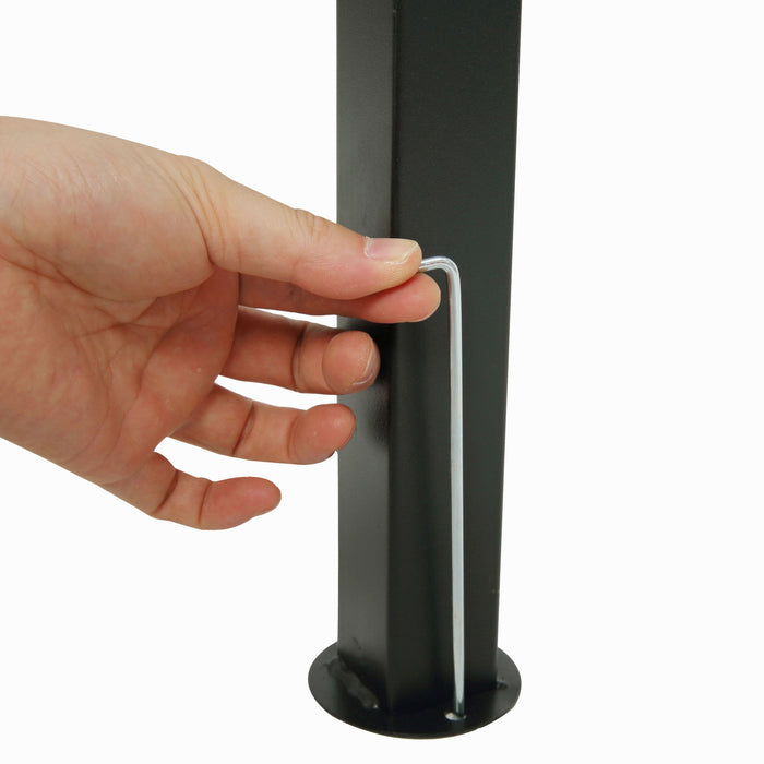 Outdoor Grill Gazebo With Double Tier Soft Top Canopy, Steel Frame, Bar Counters & Hook