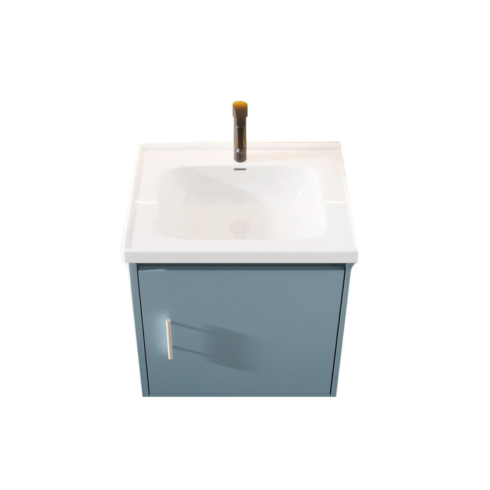 Floating Bathroom Vanity Combo, Wall Mounted Cabinet With Sink & Soft Close Doors For Small Bathrooms