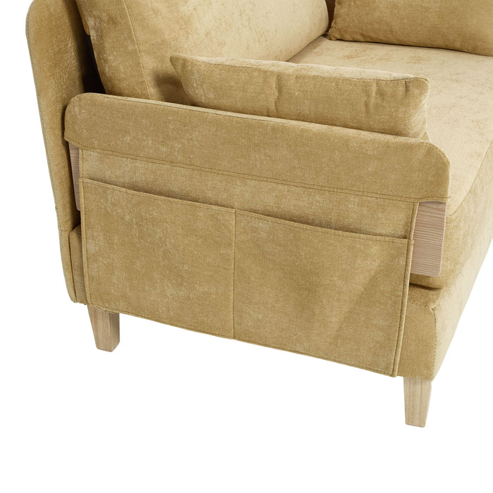 Mid Century Modern Foldable Sofa Bed, 3 In 1 Convertible Sleeper With 3 Pillows