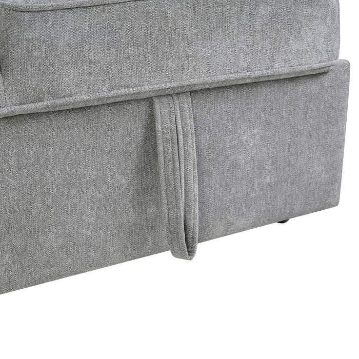 Convertible Sectional L-Shaped Sofa With Dual Pull-Out Sleepers, Flip-Top Table, USB Ports, Cup Holder & Storage