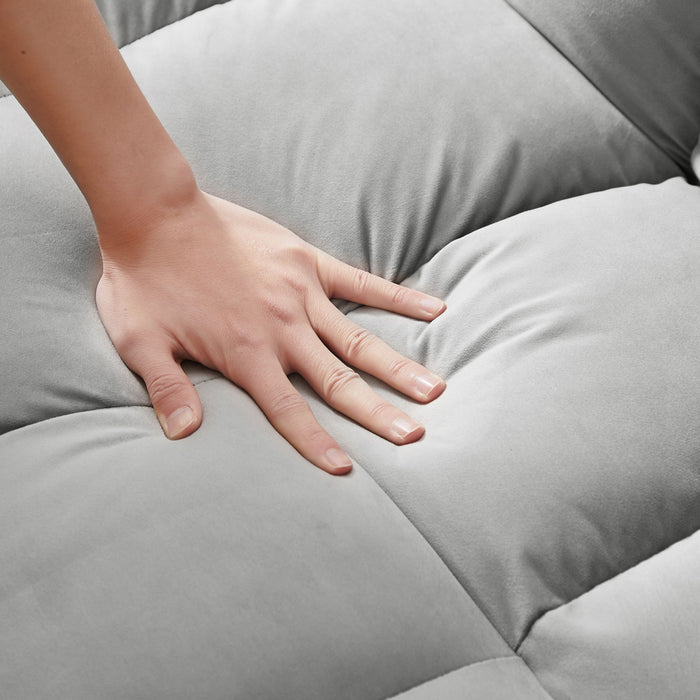 Modern Convertible Velvet Futon Loveseat With Sleeper Bed Function