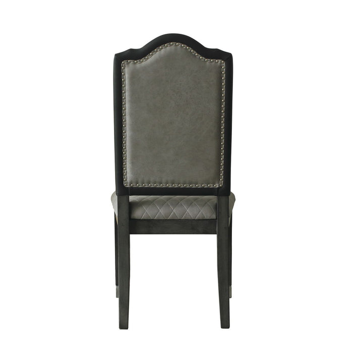 House Beatrice - Side Chair (Set of 2) - Two Tone Gray Fabric & Charcoal