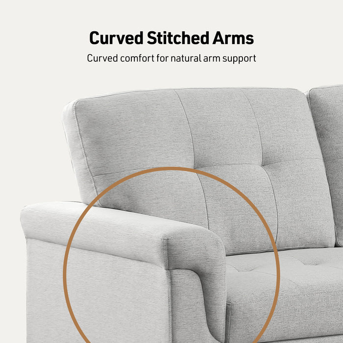 Lucca - Linen Reversible Sleeper Sectional Sofa With Storage Chaise