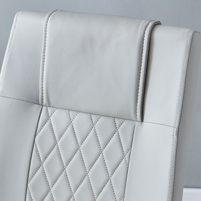 Modern Dining Chairs With Padded Seat, Metal Legs