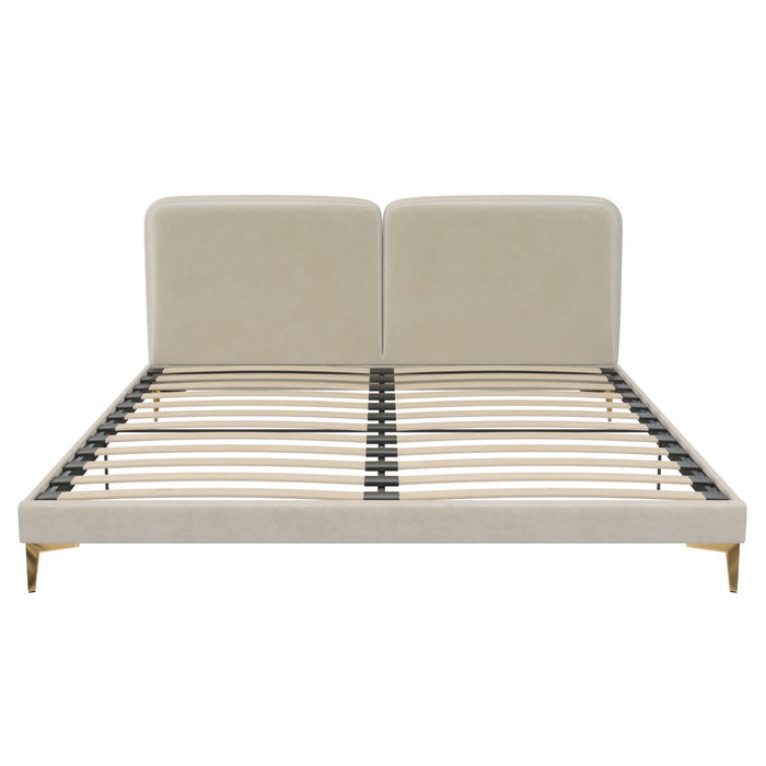 Coco - King Size Upholstered Bed - Ivory