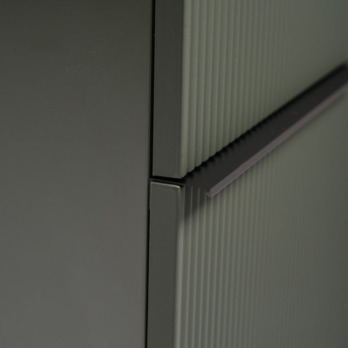 Fluted Bathroom Vanity With Ceramic Sink, Soft Close Slides