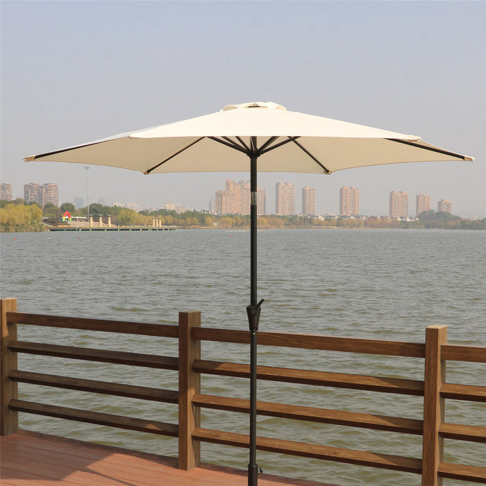 8.8' Outdoor Aluminum Patio Umbrella With 42 Pound Square Resin Umbrella Base