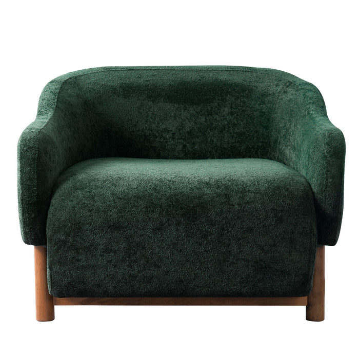 Modern Accent Chair With Recessed Arms And Tight Back