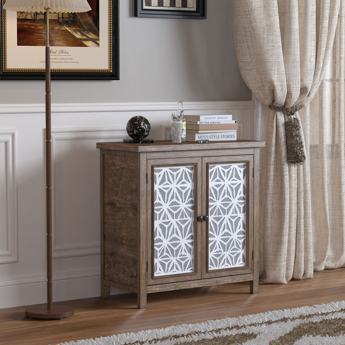 Storage Cabinet, Organizer - Brown Antique White