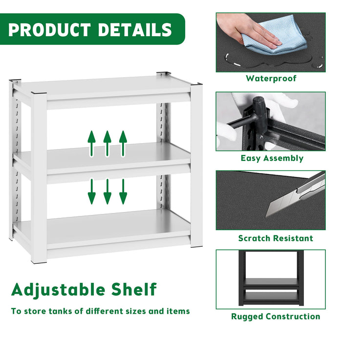 Stylish Metal Aquarium Stand For 20 - 30 Gallon Tanks, 3 Tier Adjustable Shelf