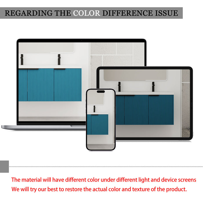 Contemporary Wall Mounted Bathroom Vanity With Soft Close Doors