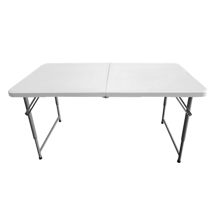 Techni Home 4 Feet Granite White Adjustable Height Folding Table With Easy - Carry Handle
