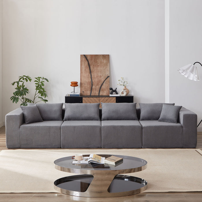 Modular L Shaped Sectional Compressed Sofa, Free Combination