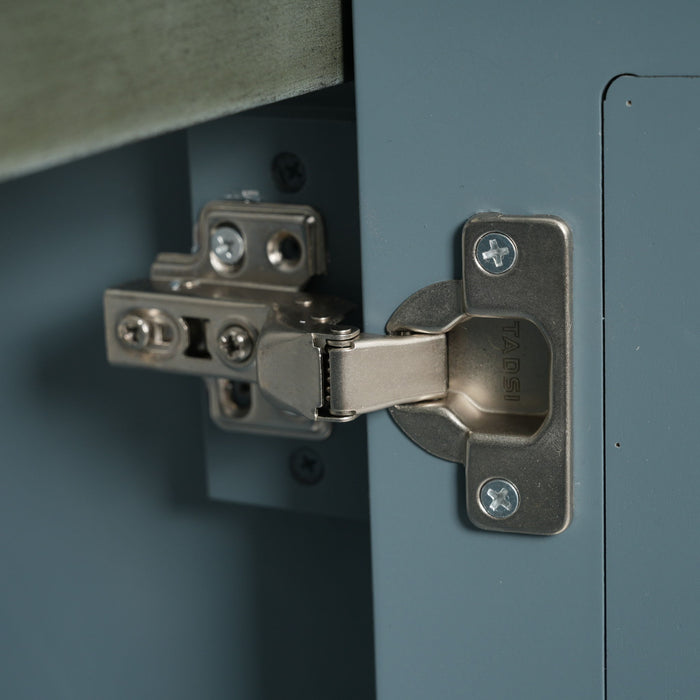 Vintage Bathroom Vanity With Ceramic Sink, Adjustable Shelves
