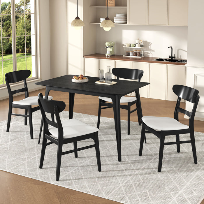 5 Piece Dining Set, 1 Table And 4 Upholstered Chairs