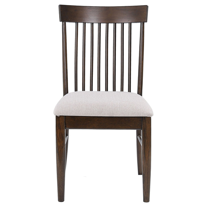 Shirley - 5 Piece Round Dining Table Set With Cushioned Chairs - Dark Walnut