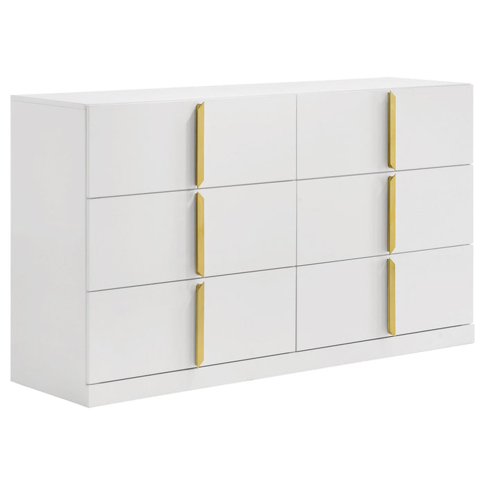 Ines 4-piece Queen Bedroom Set Grey and White High Gloss