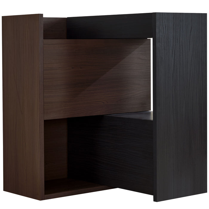Modern Extendable & Rotating Cabinet With Drawer And Flip Doors For Versatile Storage - Black / Dark Walnut