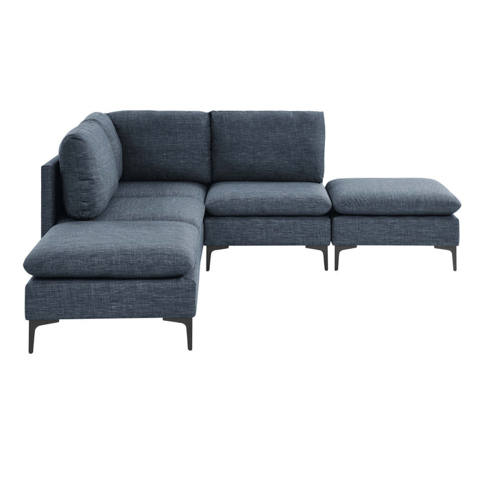 Upholstered Modular Sectional With Tall Legs, Medium Firm Seat