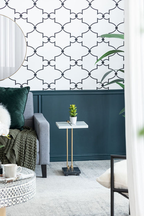 Crystal Side Table With Metal Frame, Artistic Accent Table For Living Room