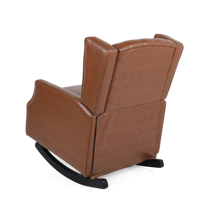 Moss - Upholstered Rocking Recliner With Diamond Tufting And Wingback - Light Brown