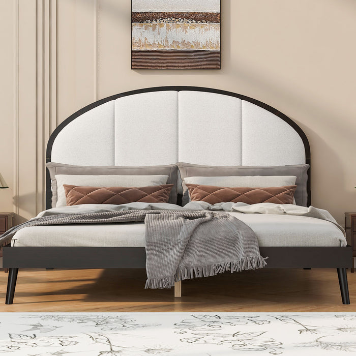 Elegant Modern Upholstered Platform Bed Frame