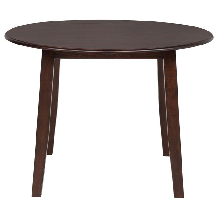 Barton - 5 Piece Round Wood Dining Table Set - Dark Brown