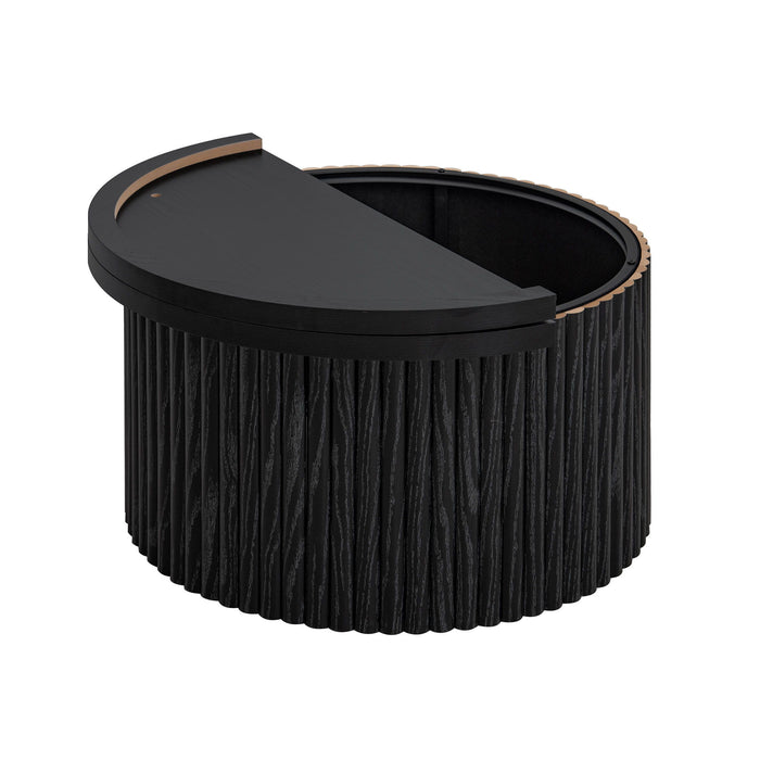 Coffee Table, Round Coffee Table, Modern Side Tables Accent End Table For Living Room, Apartment - Black